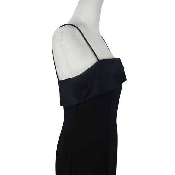 Vtg Alex Evenings Formal Gown 10 Black Timeless Satin Dress Elegant Evening USA - Picture 12 of 16